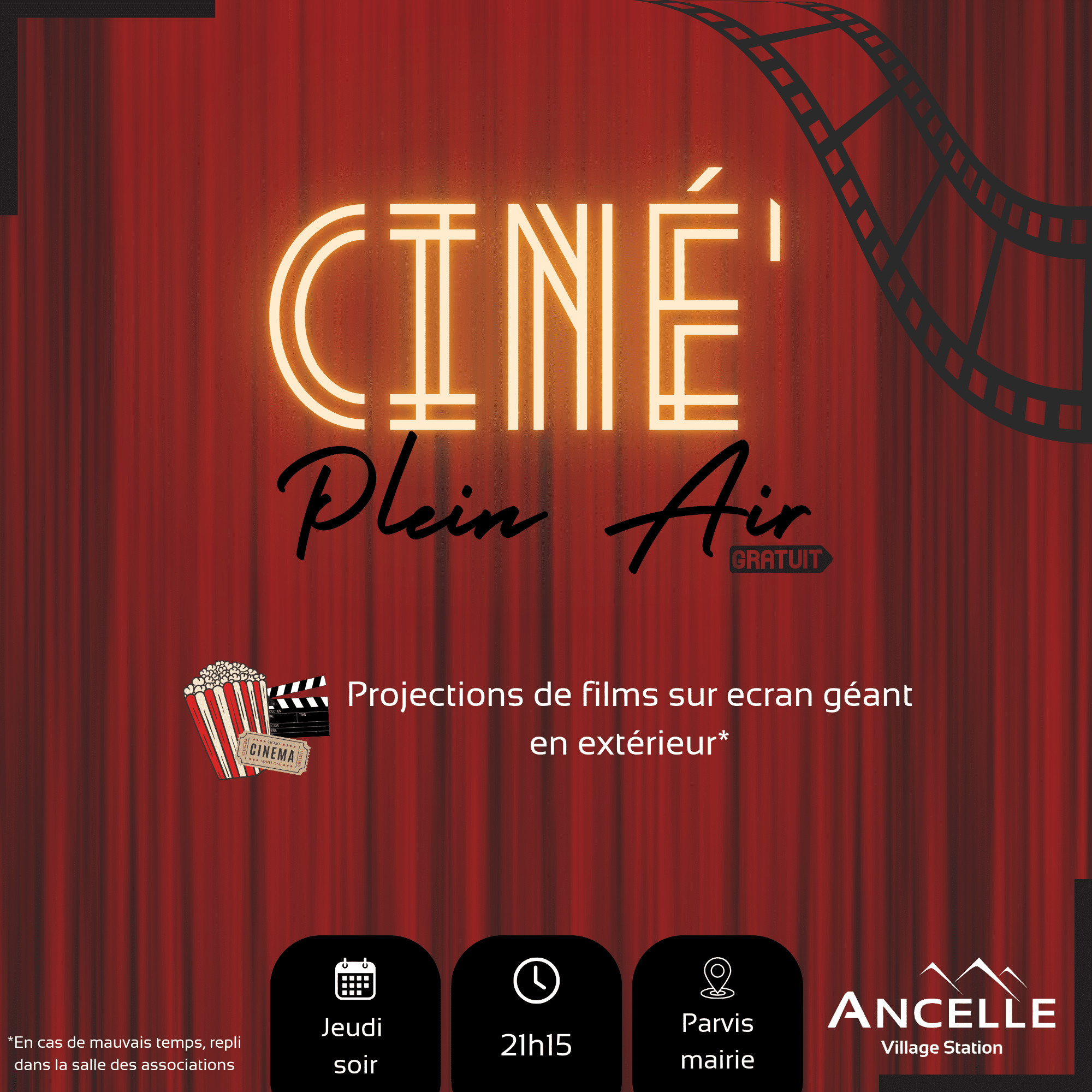 Ciné plein'air_Ancelle Ancelle Mairie Champsaur Valgaudemar Hautes Alpes Ancelle Station