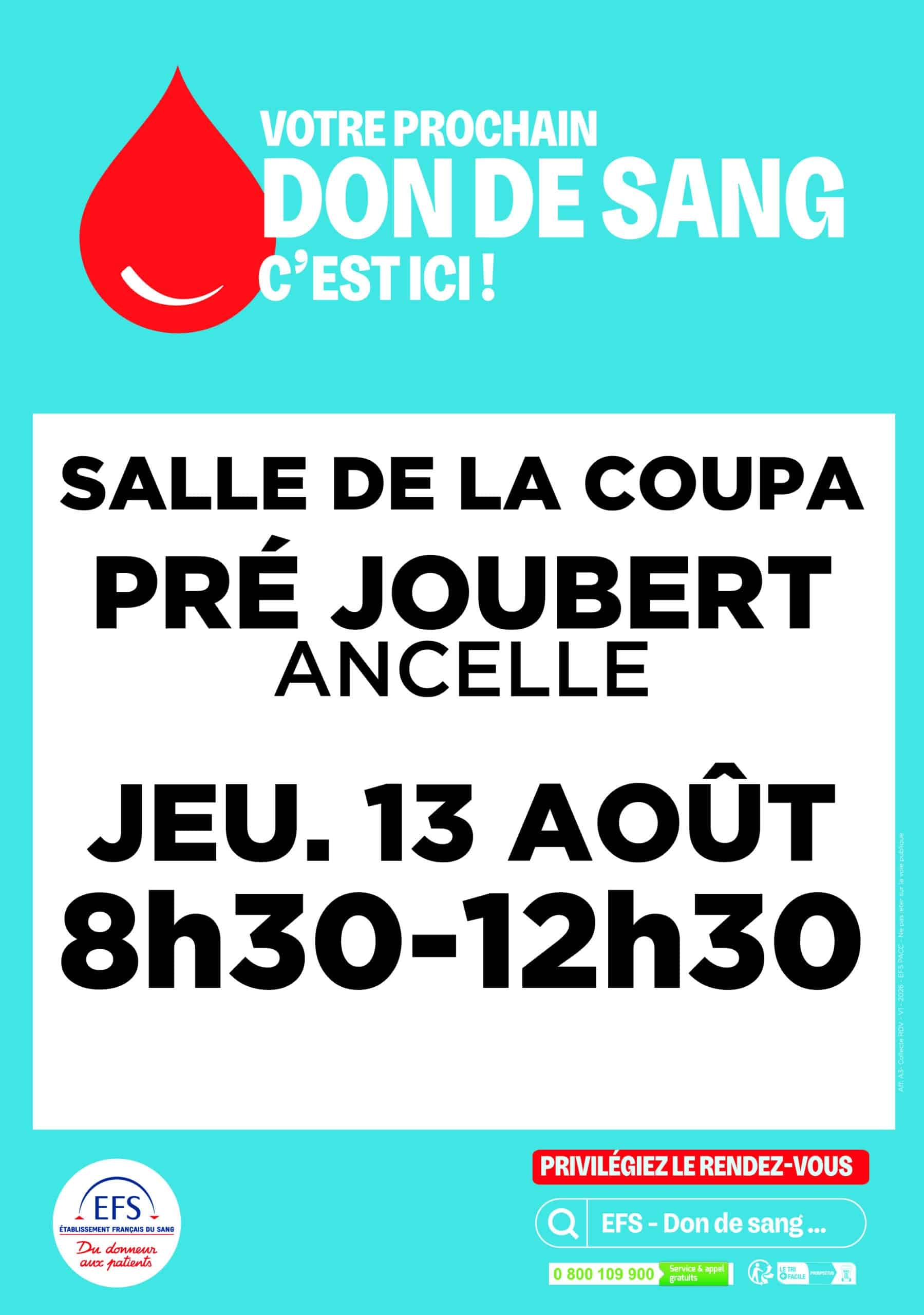 Don de sang à Ancelle Ancelle Mairie Champsaur Valgaudemar Hautes Alpes Ancelle Station